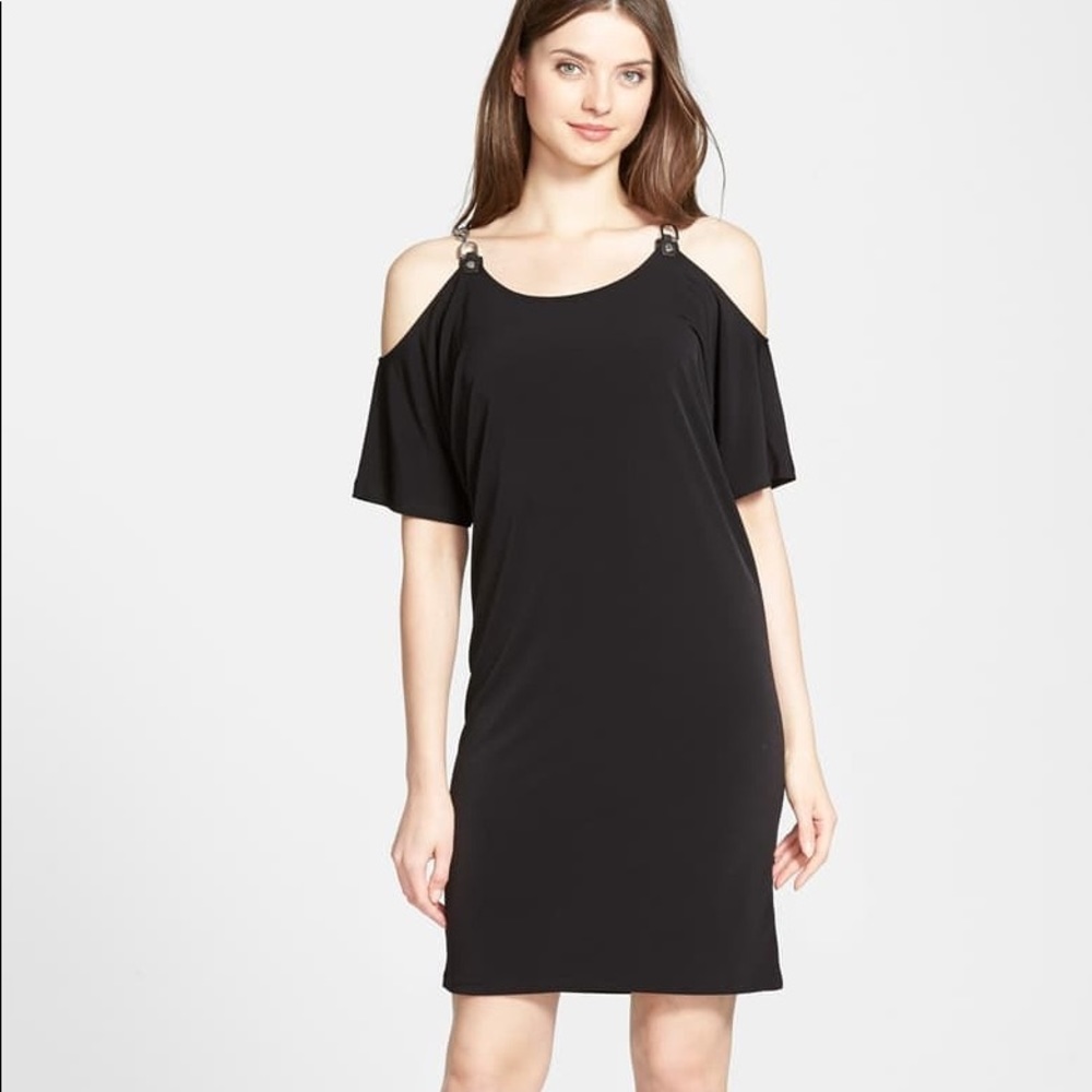 Michael Kors black cold shoulder dress size M